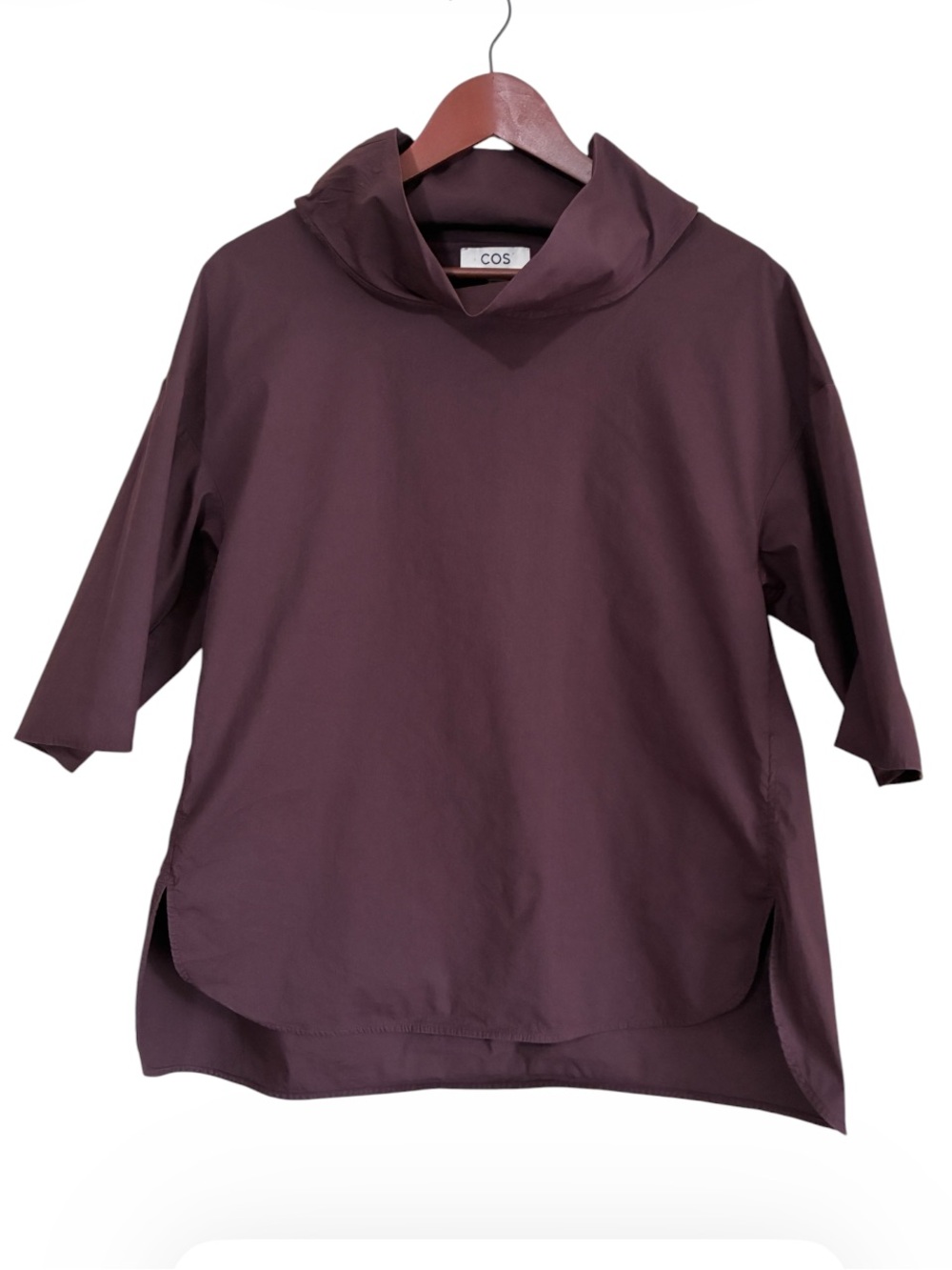 COS Women’s Roll Neck Tunic Top in Burgundy Size 4
